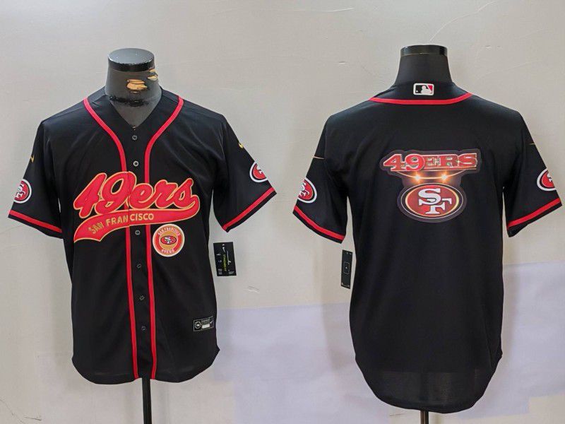 Men San Francisco 49ers Blank Black gold Joint Name 2024 Nike Limited NFL Jersey style 9019